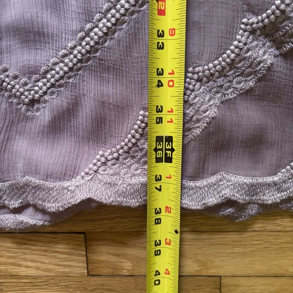 Sundance Lavender Purple Embroidered Sheer Dress Cover Up Boho Cottagecore‎ L
